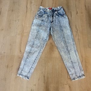 80's Vintage Bonjour High Wasted Acid Washed Jeans